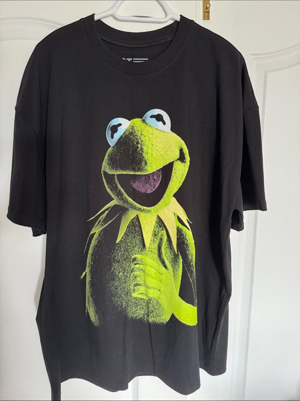 Mens american thrift Black Kermit Graphic Short Sleeve Tee